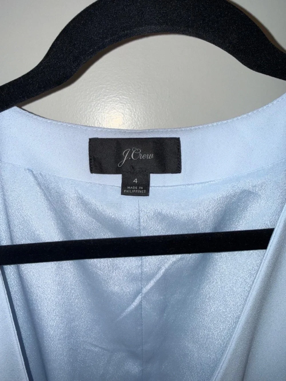 J. Crew Wrap Dress in 365 Crepe Pale Light Blue  H6292 - LIGHT BLUE - SIZE 4